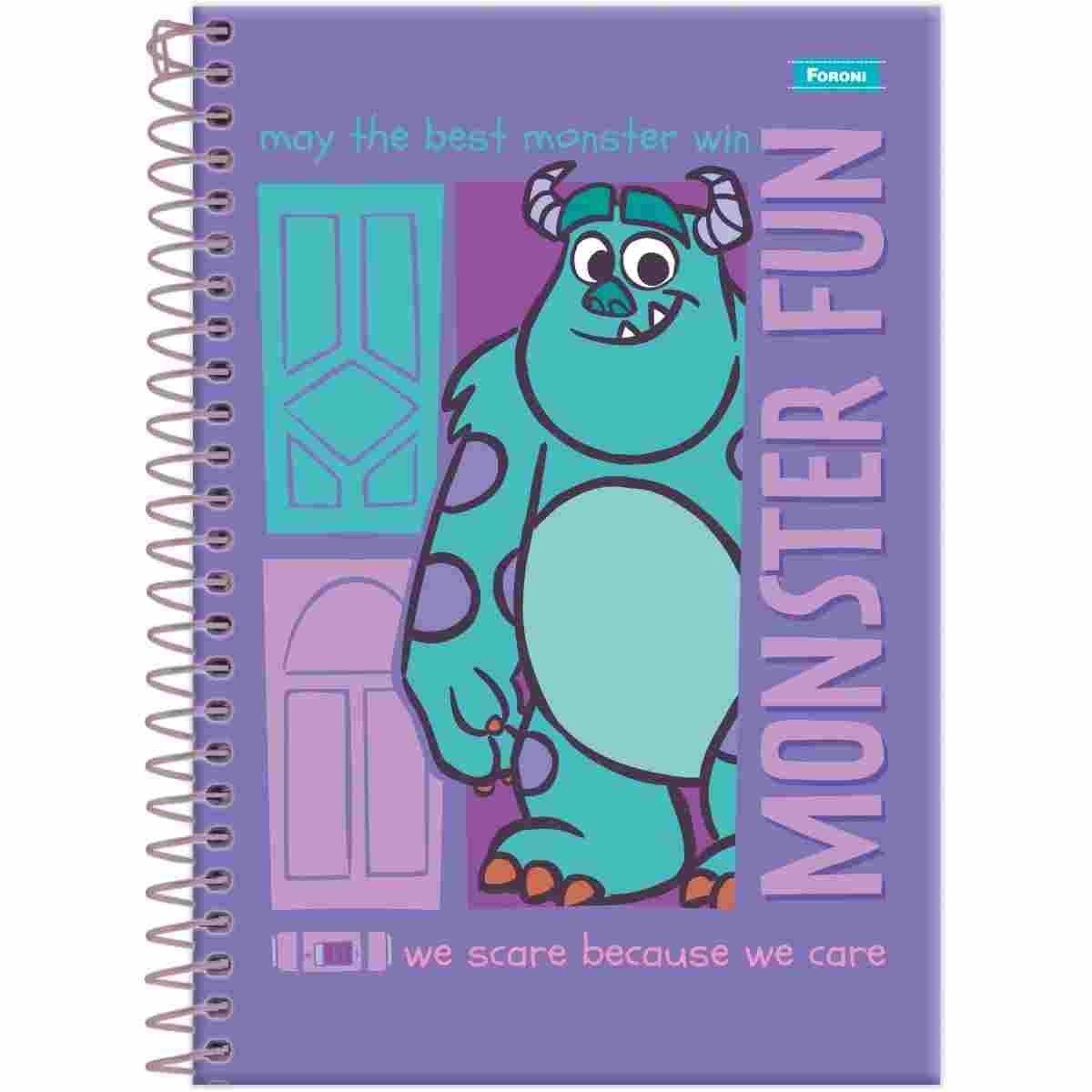 CADERNO ESPIRAL 1/4 MONSTROS SA